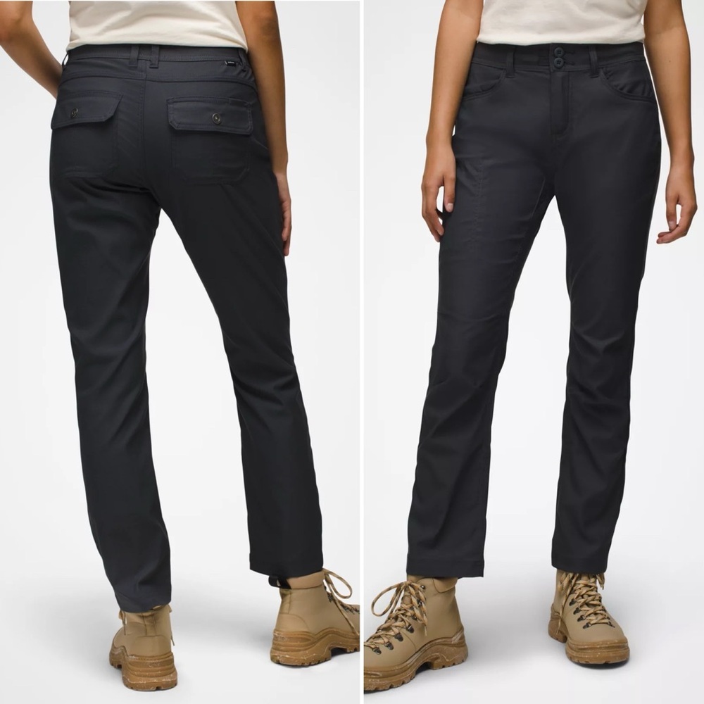Prana Halle Straight Pants Black Straight Fit Nylon Elastane Women‎ NO SIZE TAG